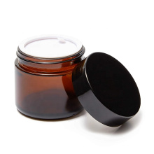 4oz 7oz round straight side amber glass herbs jars with screw plastic lids